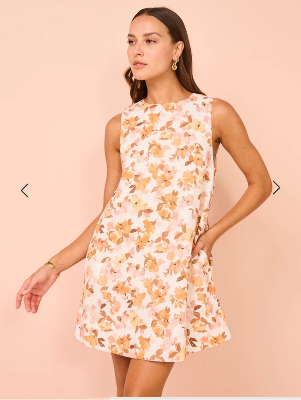 Peony Linen Shift Mini Dress Sweet Nothings | White Floral Summer XL